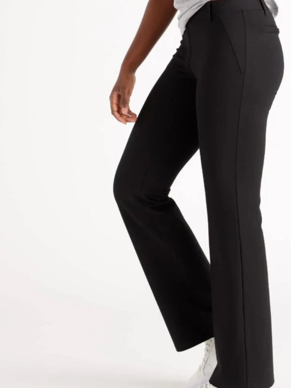 Quince Ultra-Stretch Ponte Straight Leg Pants Black Women's L